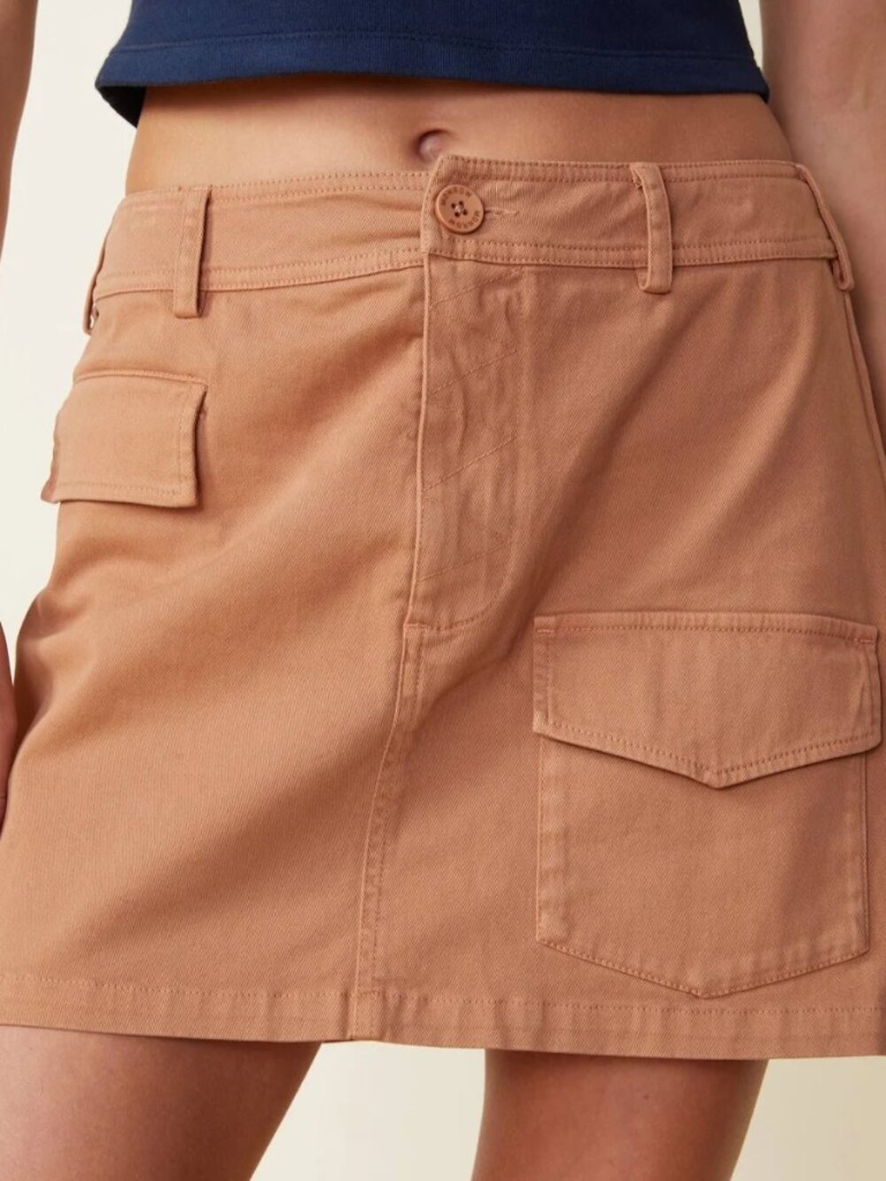 NWT Monrow Hazelnut Cargo Mini Skirt S